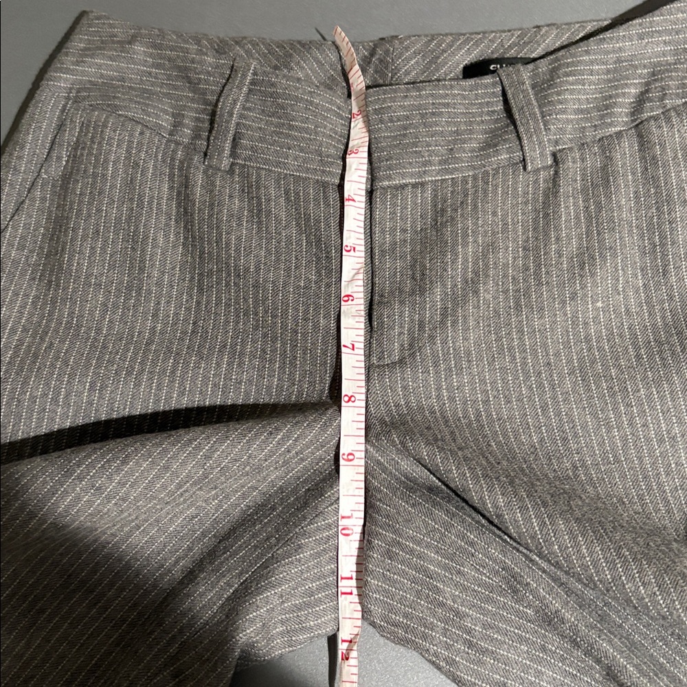Club Monaco Light grey pinstripes wide leg trousers with cuff - Picture 7 of 8